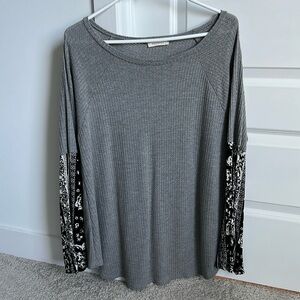 Waffle knit long sleeve shirt by Promesa‎